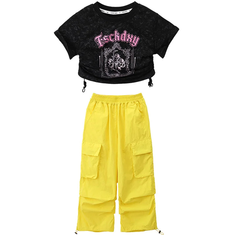 Kid Hip Hop Clothing Crop Top Streetwear Dopamine