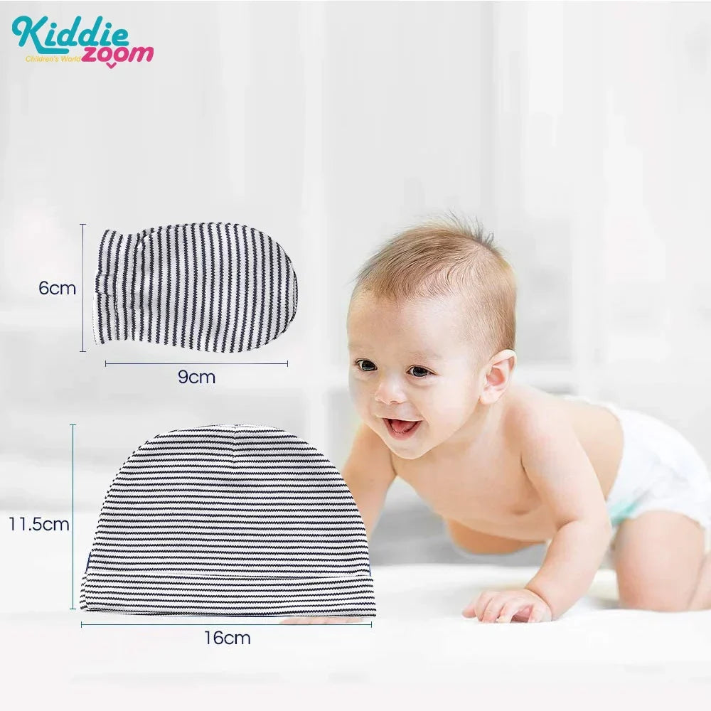 Kiddiezoom 10Pcs/lot Newborn Cap+Gloves Set Baby Boy Clothes