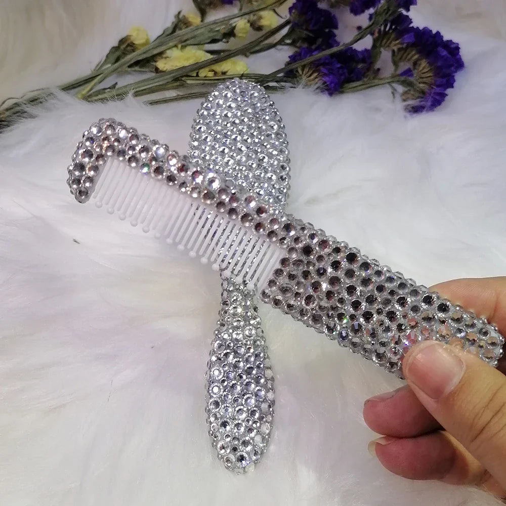 Kids Baby Girl Brush wool Comb Crystal Rhinestones