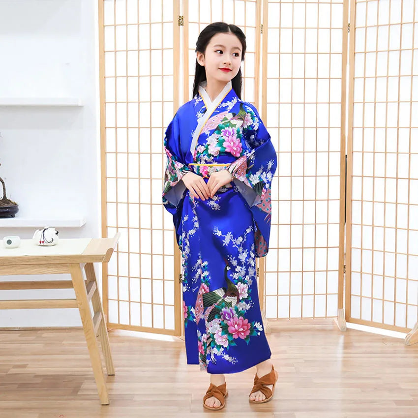 Kids Girls Novelty National Japan Kimono Traditional Yukata