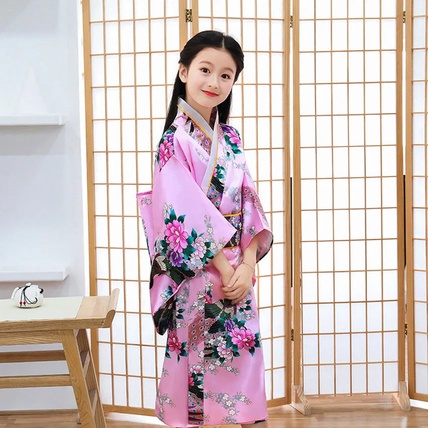 Kids Girls Novelty National Japan Kimono Traditional Yukata