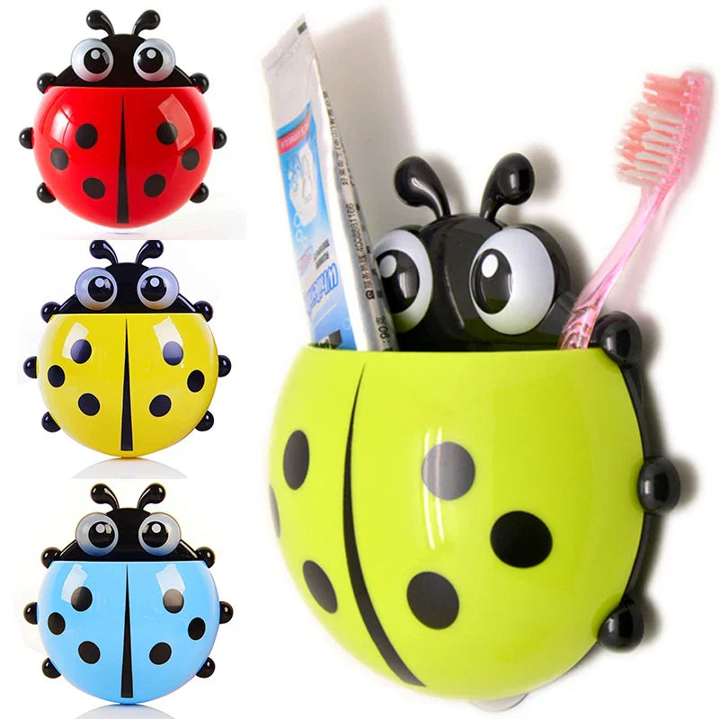 Kids Ladybird Toothbrush Holder Baby Cute Animal Toothpaste