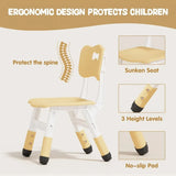 Kids Table and 6 Chairs Set, Graffiti Desktop,