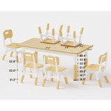 Kids Table and 6 Chairs Set, Graffiti Desktop,