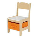 Kids Wooden Storage Table and Chairs Set, Natural