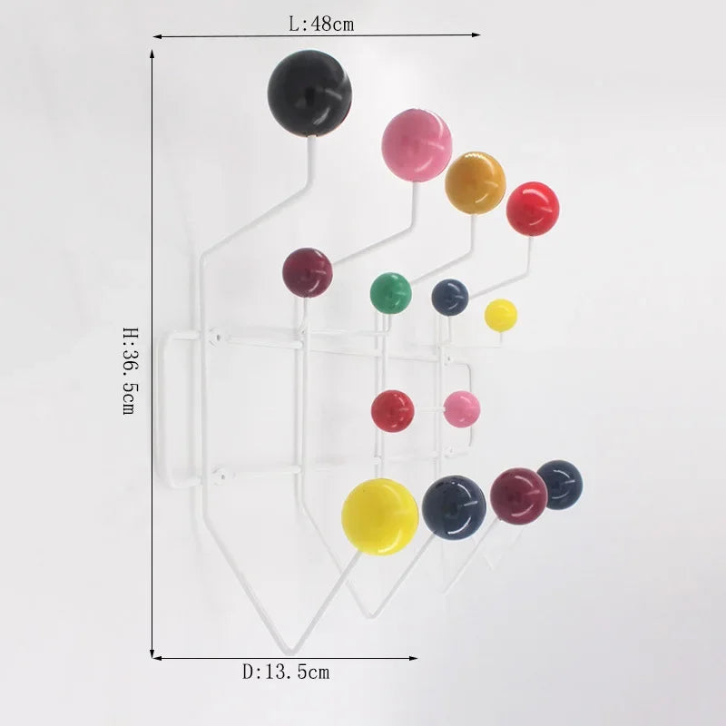 Kindergarten iron clothes rack with solid wood ball