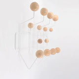 Kindergarten iron clothes rack with solid wood ball