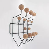Kindergarten iron clothes rack with solid wood ball