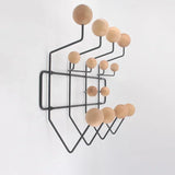Kindergarten iron clothes rack with solid wood ball