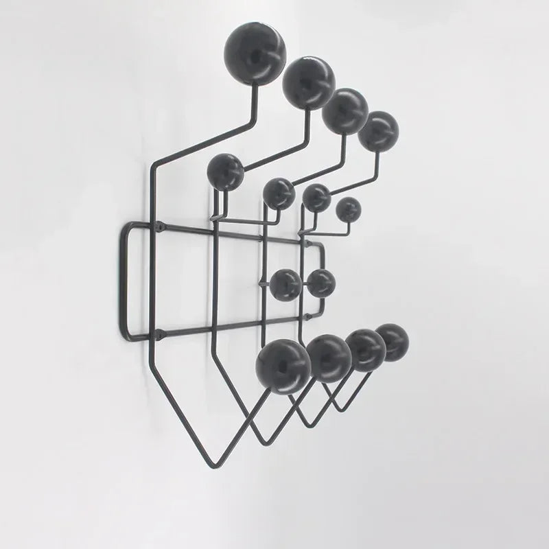 Kindergarten iron clothes rack with solid wood ball