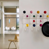 Kindergarten iron clothes rack with solid wood ball
