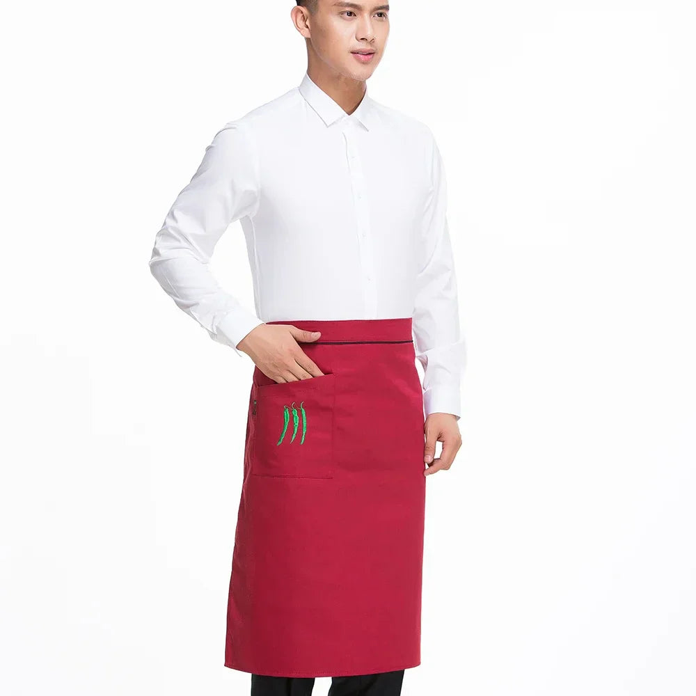 Kitchen Cooking Apron Work Dining Halflength Long Waist