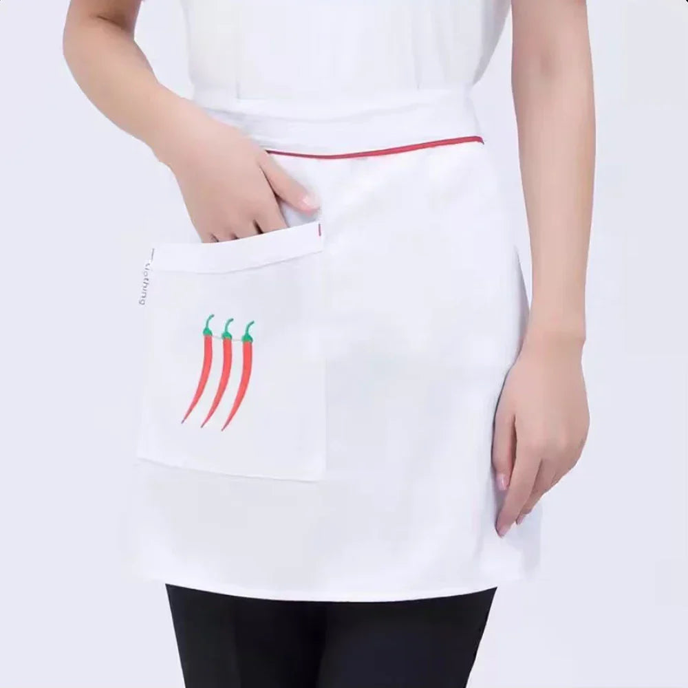 Kitchen Cooking Apron Work Dining Halflength Long Waist