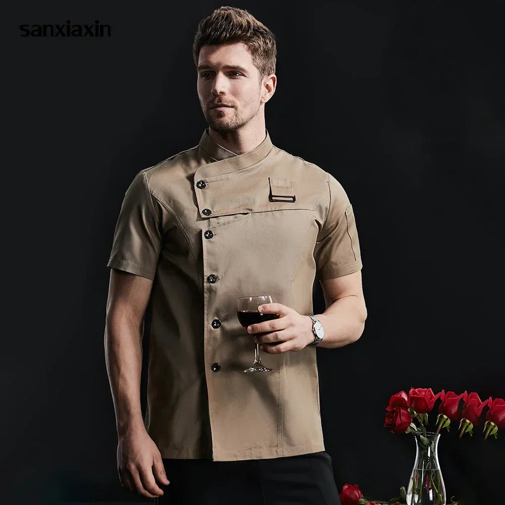 Kitchen Jacket Catering Uniform Short Sleeve Chef Clothes