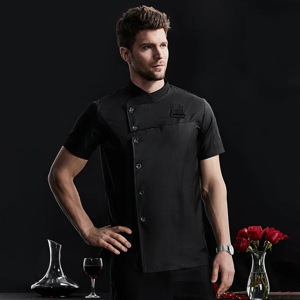 Kitchen Jacket Catering Uniform Short Sleeve Chef Clothes