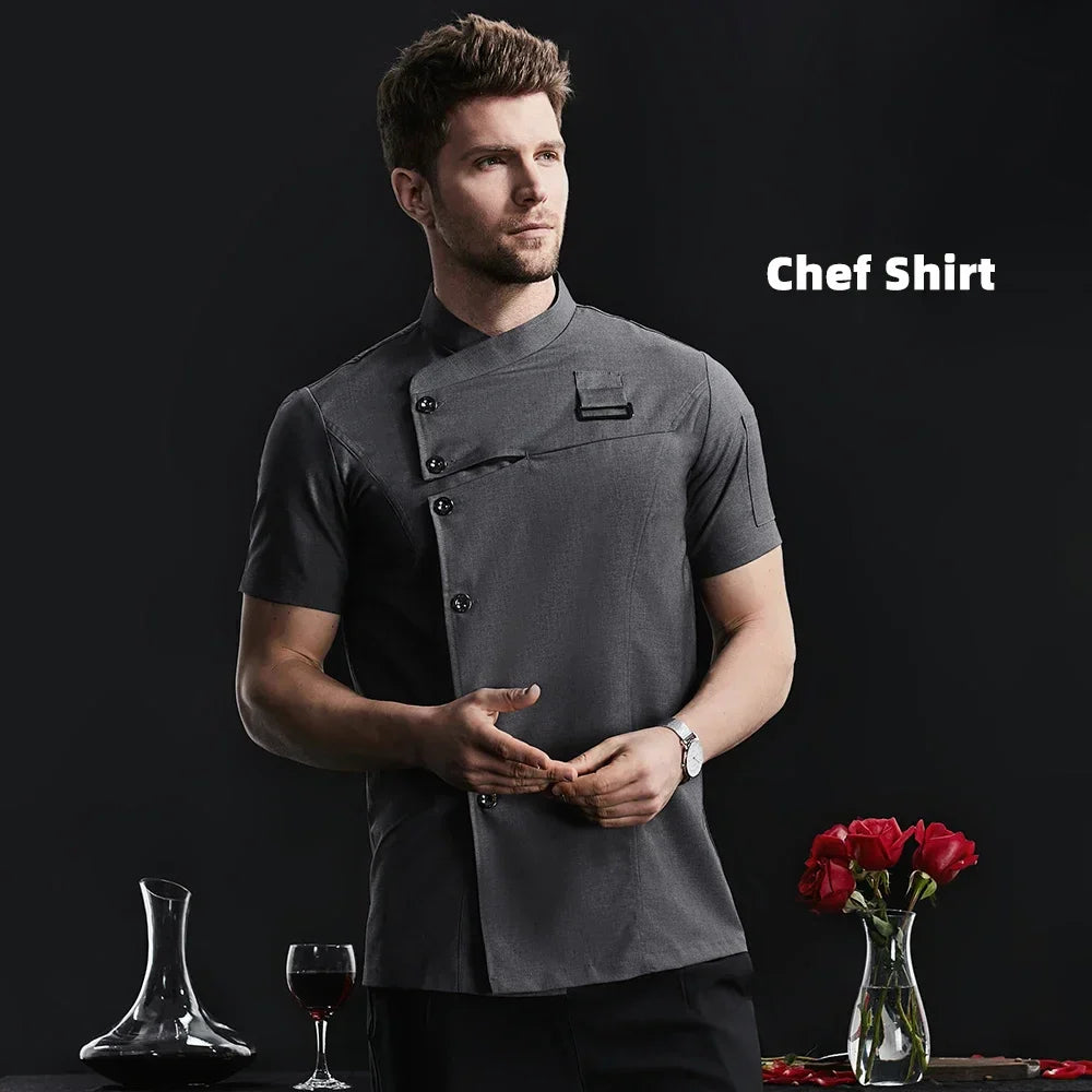 Kitchen Jacket Catering Uniform Short Sleeve Chef Clothes