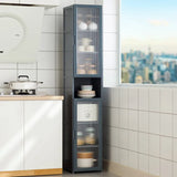 Kitchen Slim Tall Floor Cabinet, Freestanding Storage Organizer