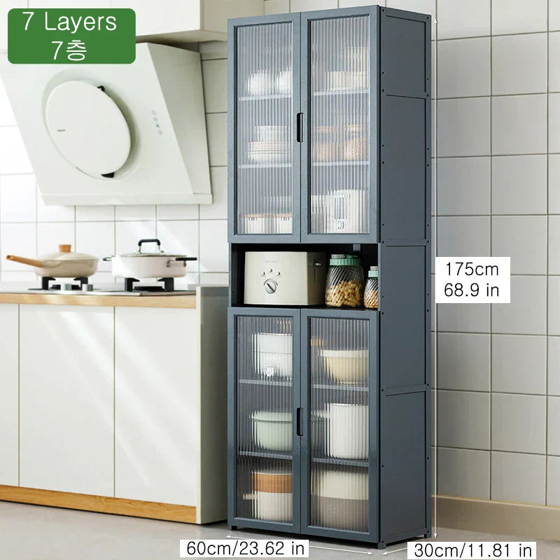 Kitchen Slim Tall Floor Cabinet, Freestanding Storage Organizer