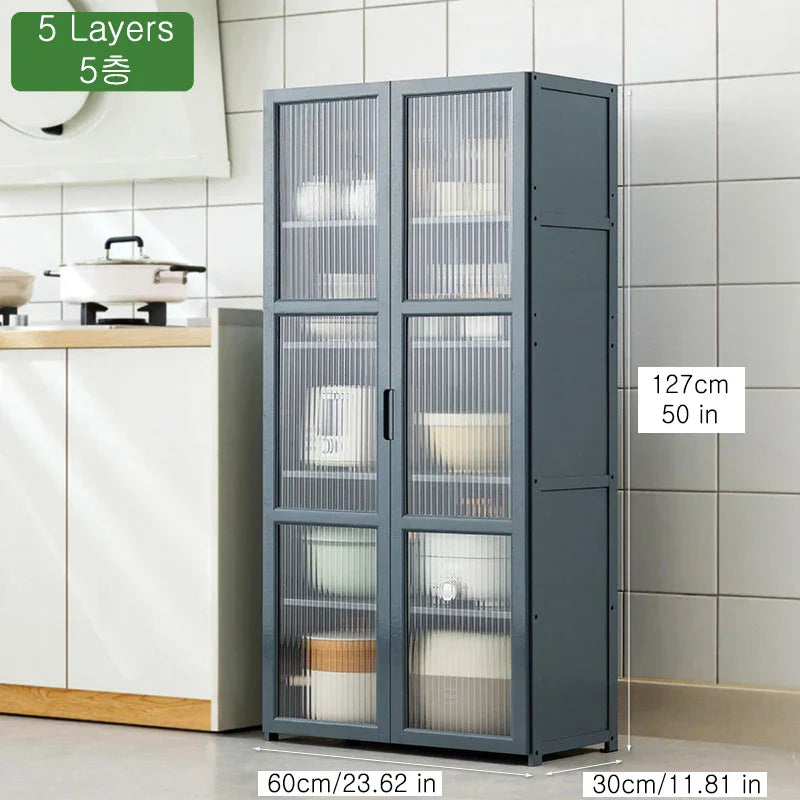 Kitchen Slim Tall Floor Cabinet, Freestanding Storage Organizer