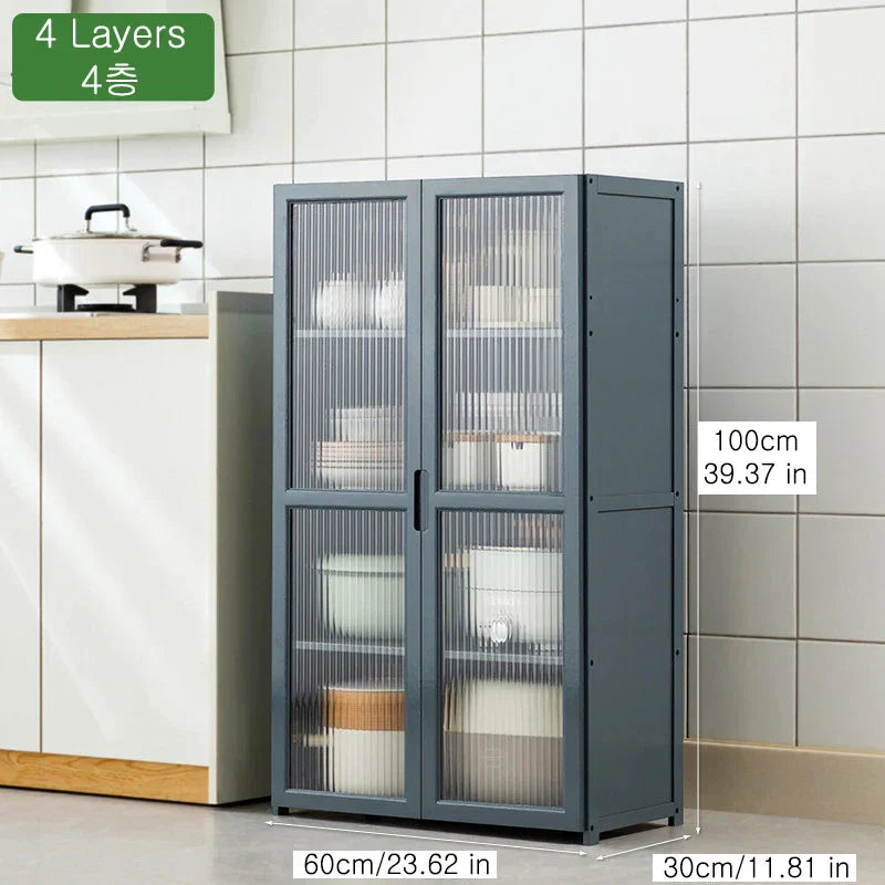 Kitchen Slim Tall Floor Cabinet, Freestanding Storage Organizer