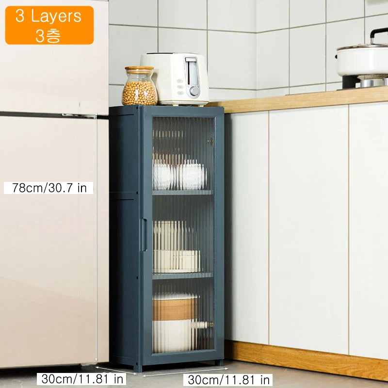 Kitchen Slim Tall Floor Cabinet, Freestanding Storage Organizer