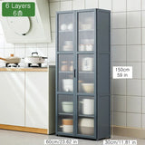 Kitchen Slim Tall Floor Cabinet, Freestanding Storage Organizer