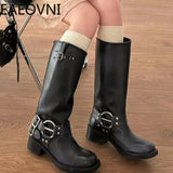 Knee High Boots Women Fashion Slip On Ladies