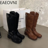 Knee High Boots Women Fashion Slip On Ladies