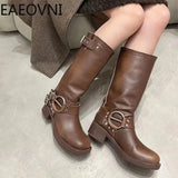 Knee High Boots Women Fashion Slip On Ladies