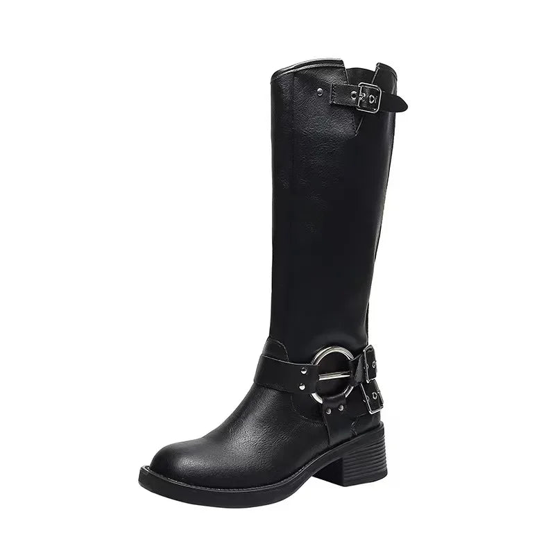 Knee High Boots Women Fashion Slip On Ladies