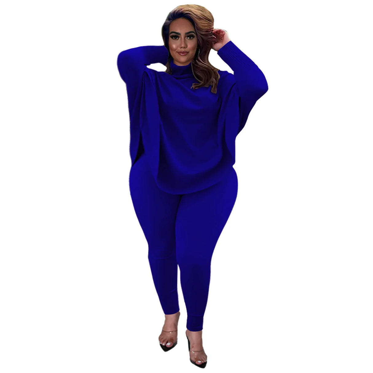 Knitted Plus Size Women 2 Piece Set Casual