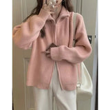 Knitted cardigan sweater female spring and autumn lapel
