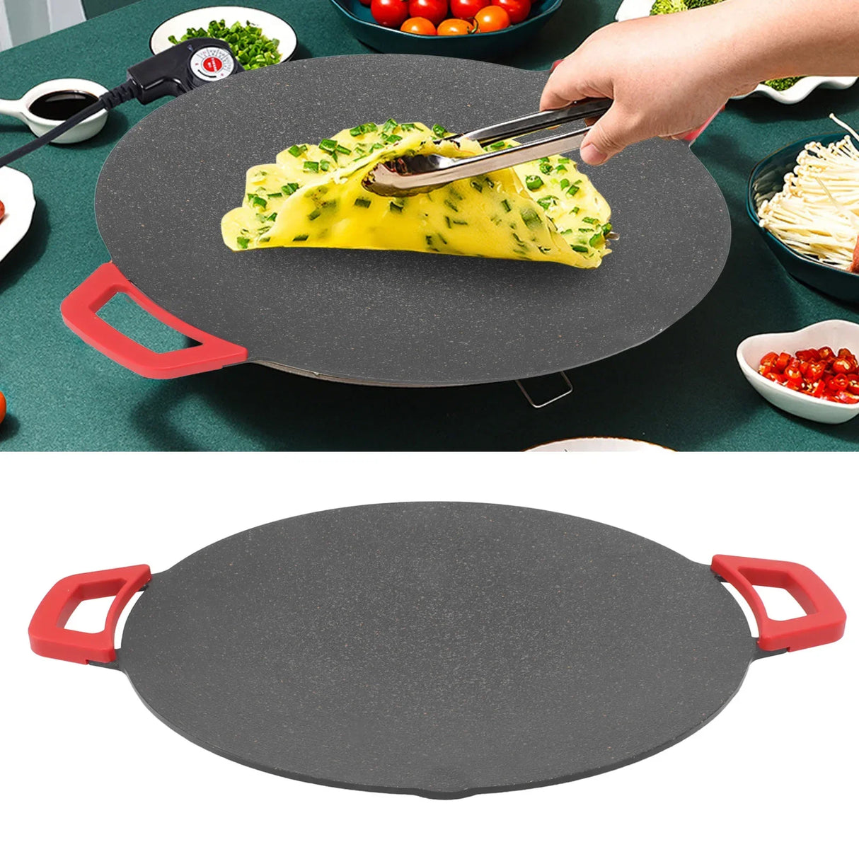 Korean Grill Pan Electric Round Comal BBQ Griddle