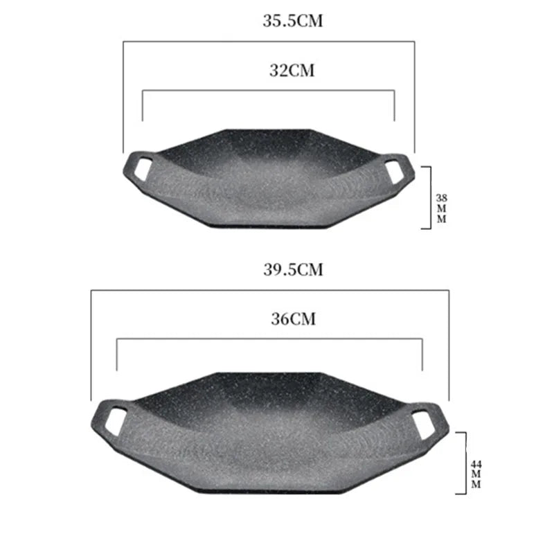 Korean Non-Stick Outdoor BBQ Skillet Cast Iron Frying