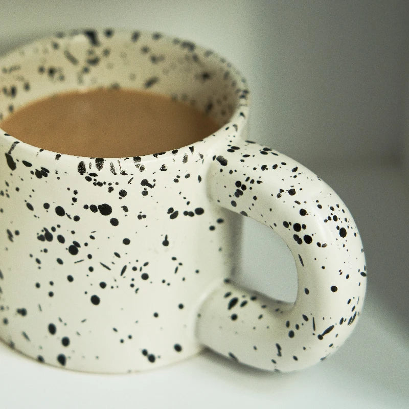 Korean Style Fatty Mug Design Splash Ink Ceramic