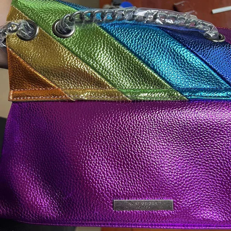 Kurt G London Multi-Coloured Patchwork Crossbody Bags For