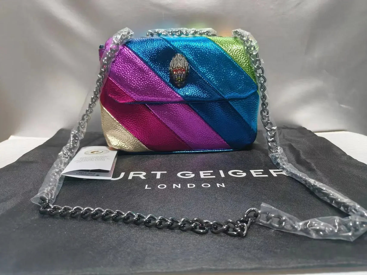 Kurt G London Multi-Coloured Patchwork Crossbody Bags For