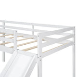 L-Shaped Twin Size Loft Bed with Ladder and