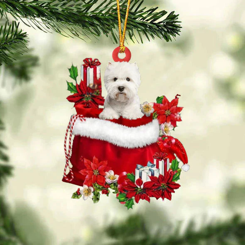 West Highland White TerrierWestie In Gift Bag Christmas