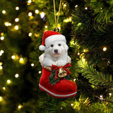 Great Pyrenees In Santa Boot Christmas Hanging Ornament