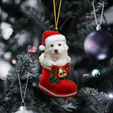 Great Pyrenees In Santa Boot Christmas Hanging Ornament