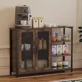 LED Farmhouse Coffee Bar Cabinet, Wine Cabinets