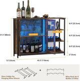 LED Farmhouse Coffee Bar Cabinet, Wine Cabinets