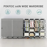 LEEGOHOME Closet Wardrobe 64in 163x42x170cm Wardrobe Steel Fabric