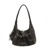 LEFTSIDE Retro Leather Shoulder Bags for Women 2023 Winter Vintage Underarm Bag Handbags and Purses Latest Fashion Hand Bag