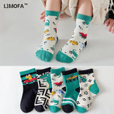 LJMOFA 5 Pairs Children Socks for Girls Boy