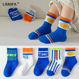 LJMOFA 5 Pairs Children Socks for Girls Boy