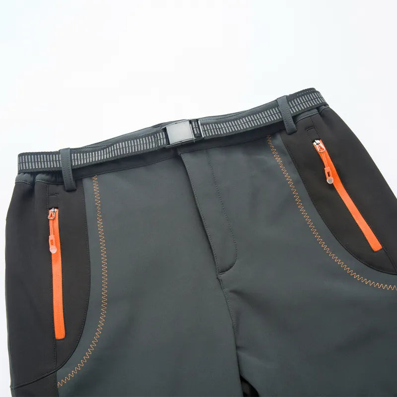 LNGXO Thick Warm Fleece Hiking Pants Men Winter