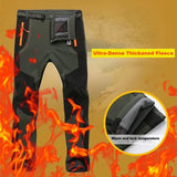 LNGXO Thick Warm Fleece Hiking Pants Men Winter