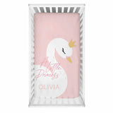 LVYZIHO Pink Cute Swan Crib Sheet Set, Custom